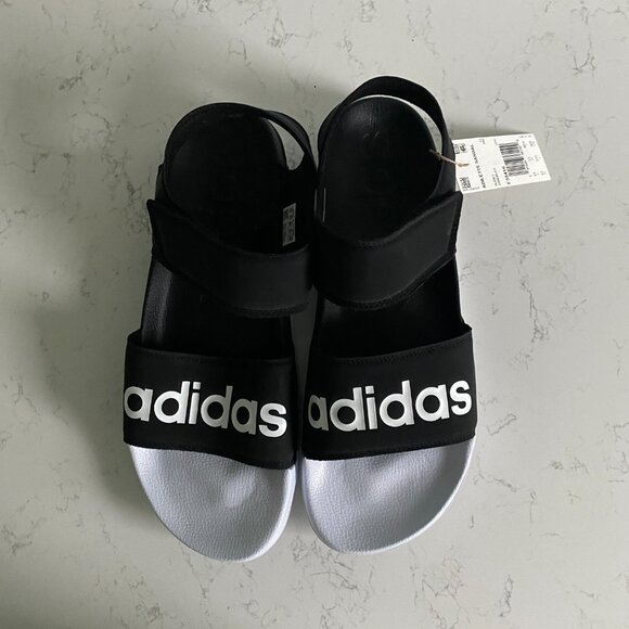 NWT Adidas Men’s Slingback Strap Adilette Black and White Sandals Size 13 main image 7